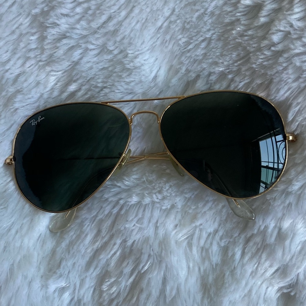 Ray-Ban Unisex Aviator Sunglasses- Gold/Dark Green